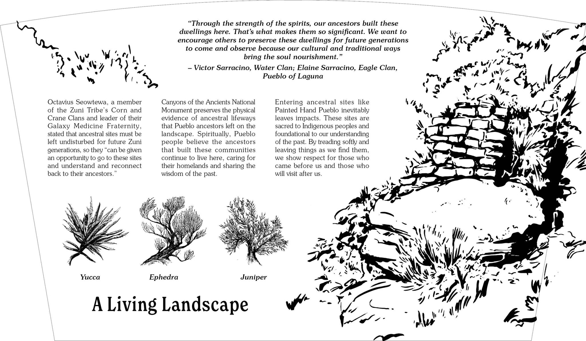 Design of an interpretive panel for Painted Hands Pueblo at the Canyons of the Ancients National Monument