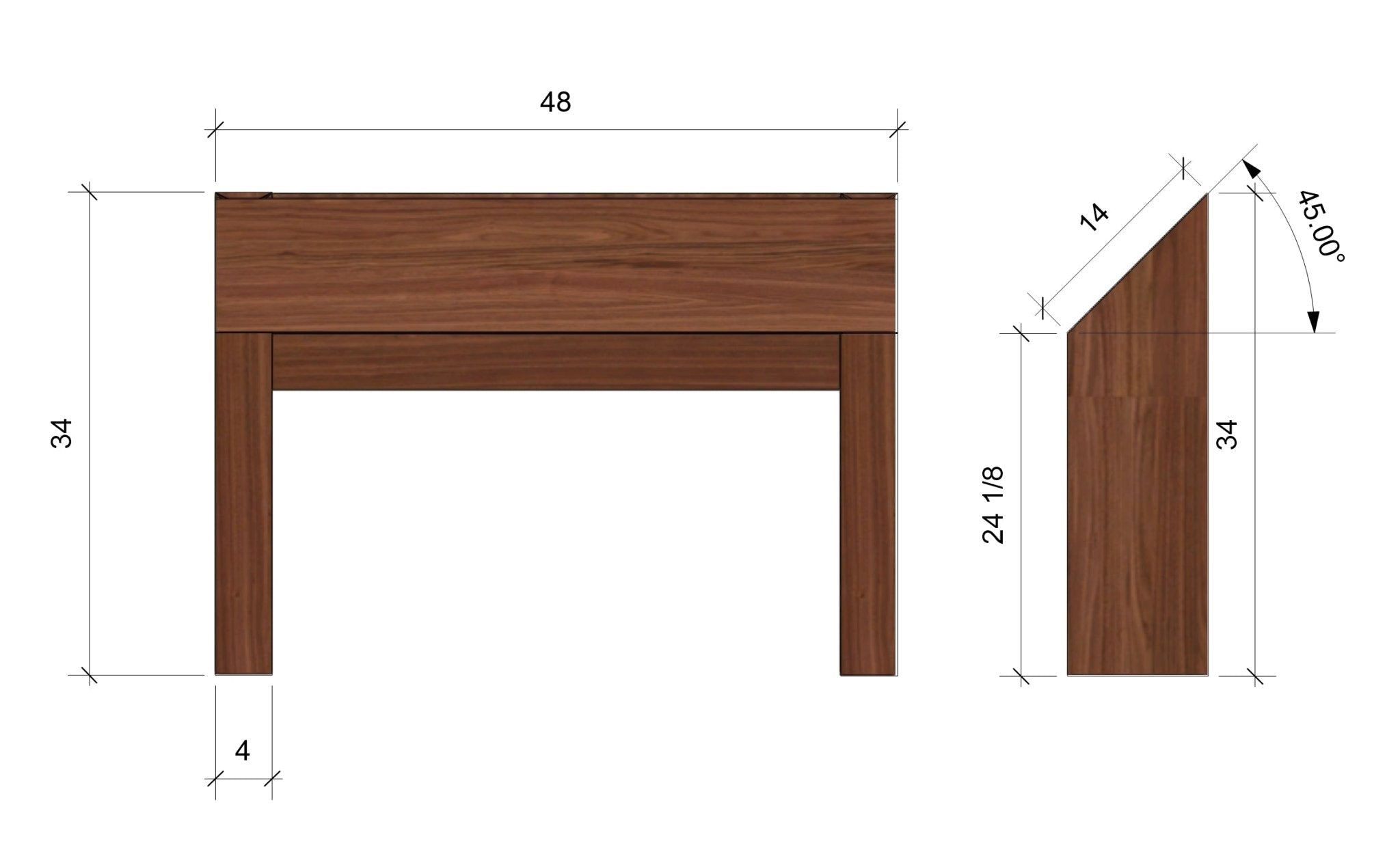 Heritage Reading Rail - Wood Veneer, Freestanding - Atomic Carrots