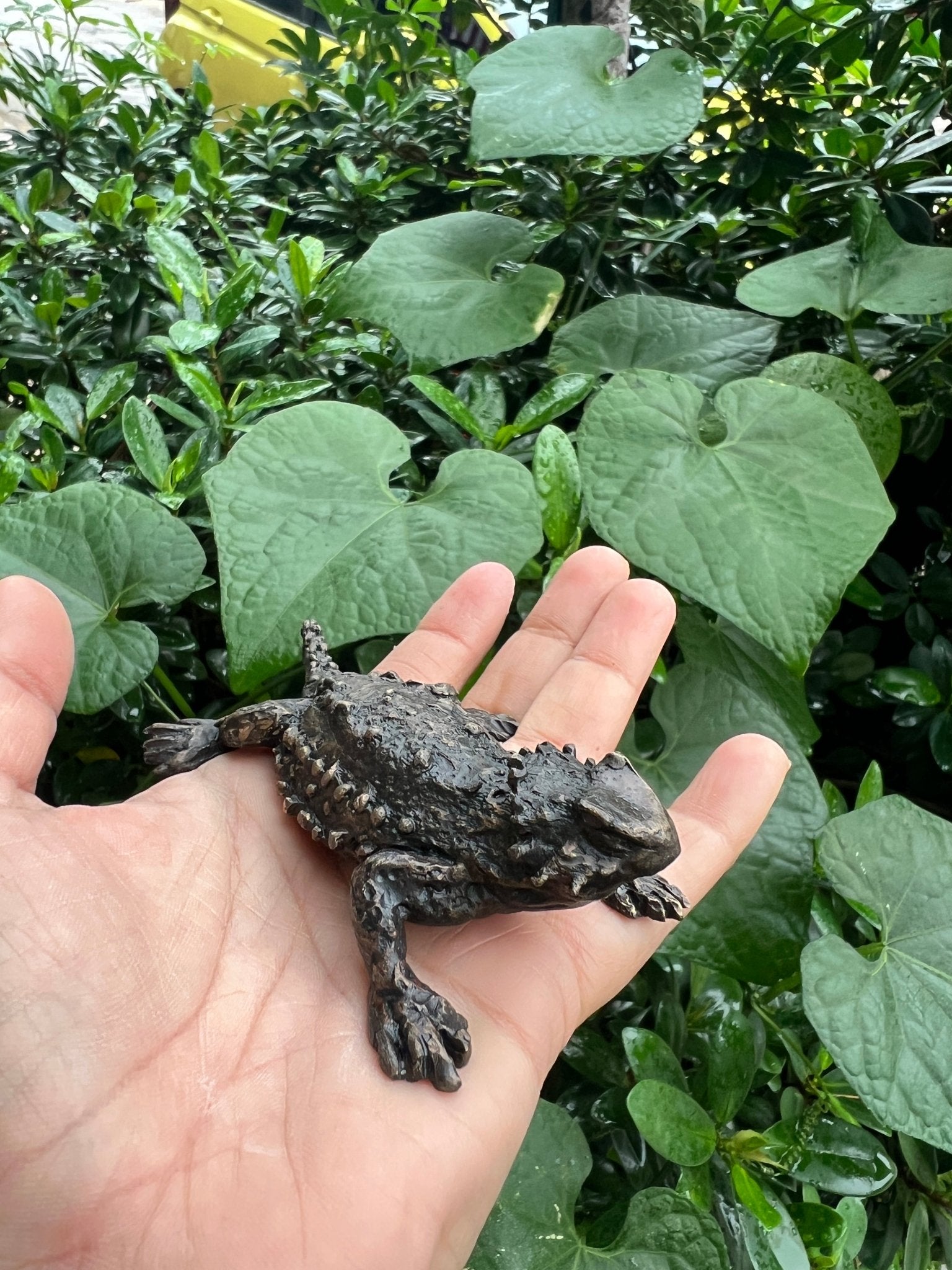 Horned Toad Bronze Sculpture – Outdoor Tactile Exhibit Replica - Atomic Carrots